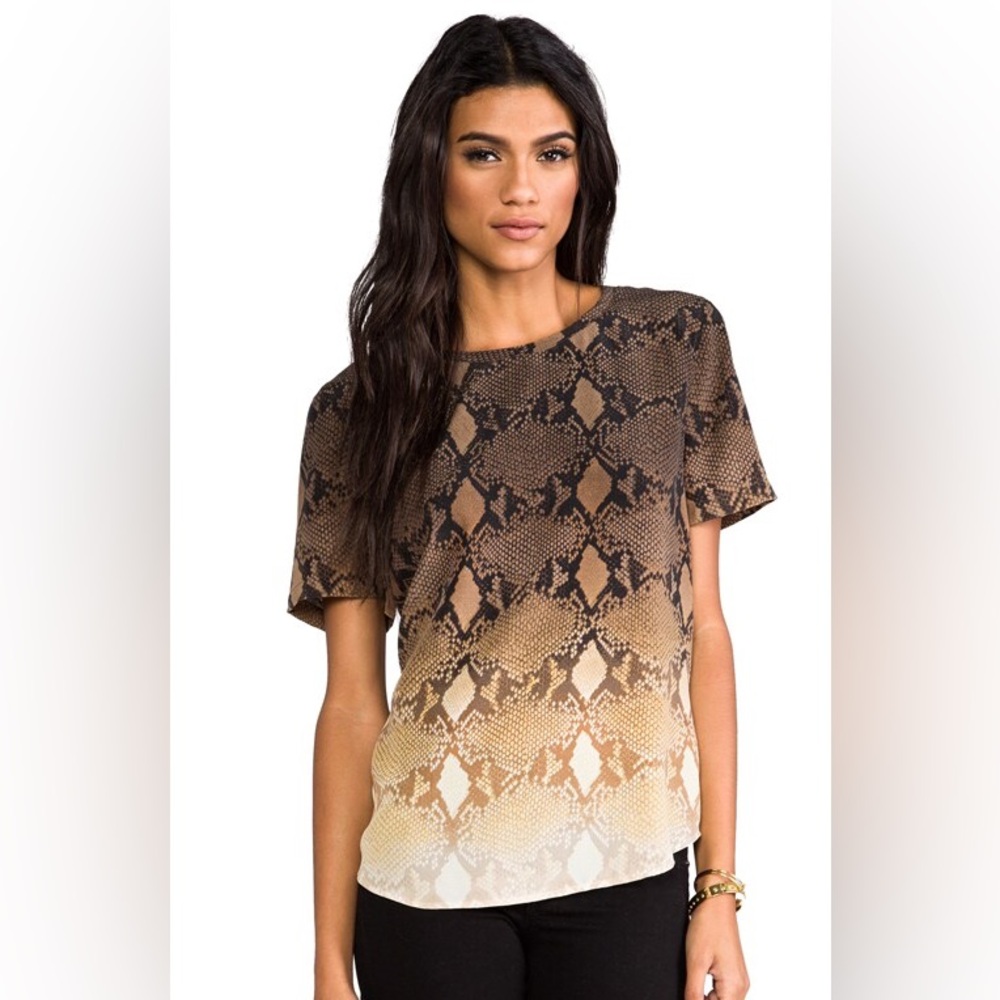 Equipment‎ Femme Riley 100% Silk Snakeskin Python Print Blouse XS